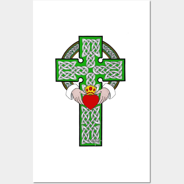 Celtic Claddagh Cross Wall Art by patfish